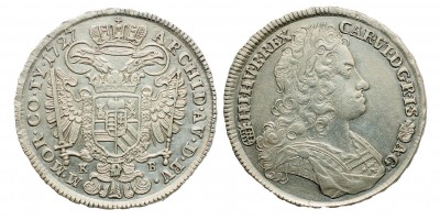III.Károly 1/2 tallér 1727 KB.