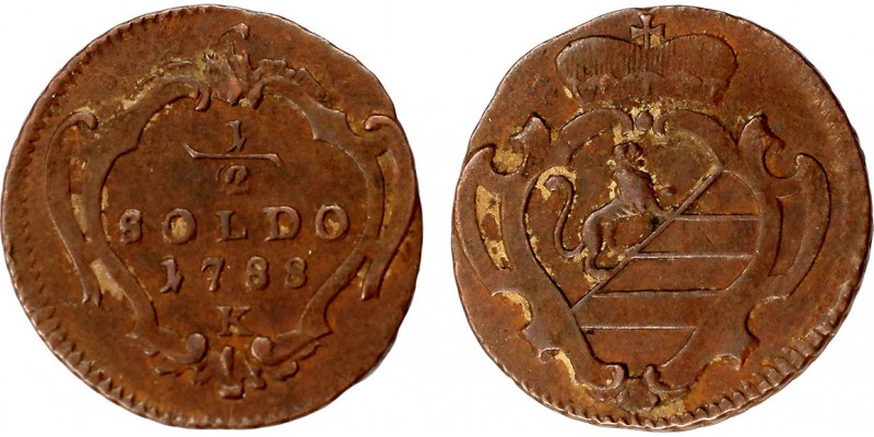 Gorizia II.József 1/2 soldo 1788 K Körmöcbánya