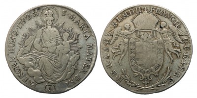I.Ferenc 1/2 tallér 1792 A