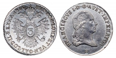I.Ferenc 3 krajcár 1820 B