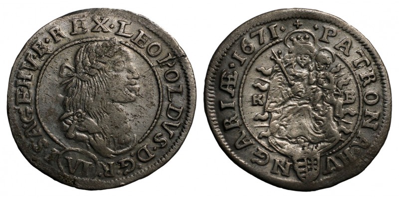 I.Lipót 6 krajcár 1671