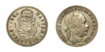 Ferenc József 1 Forint 1891 KB