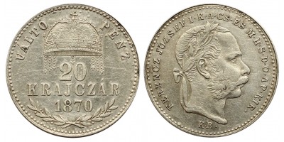 Ferenc József 20 krajcár 1870 KB VP.