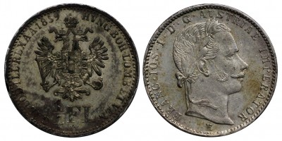 Ferenc József 1/4 florin 1859 E