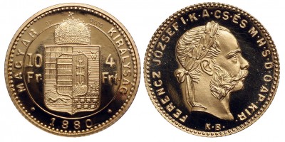 Ferenc József 4 forint 1880 KB utánveret