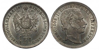 Ferenc József 1/4 florin 1862 A