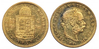 Ferenc József 4 forint 1891 KB Fiume