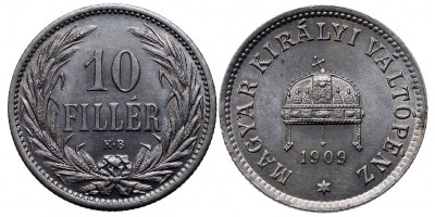 10 Fillér 1909 KB.