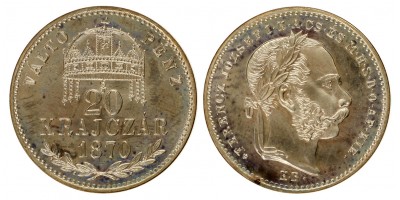 Ferenc József 20 krajcár 1870 KB. uv.