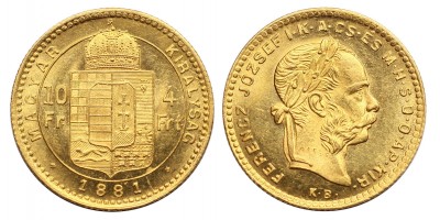 Ferenc József 4 Forint 1881 KB