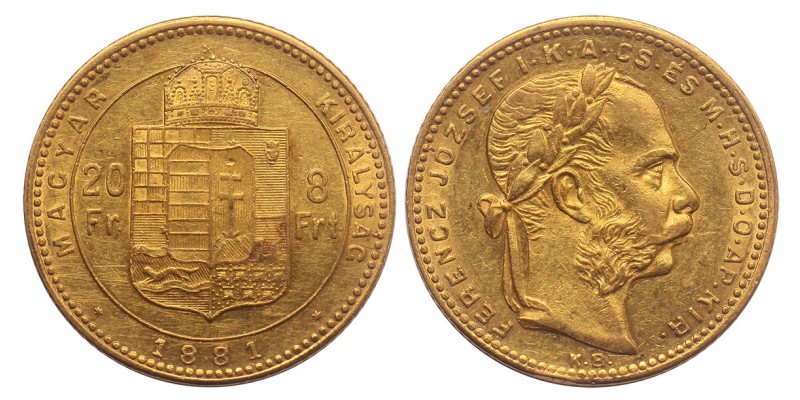 Ferenc József 8 Forint 1881 KB
