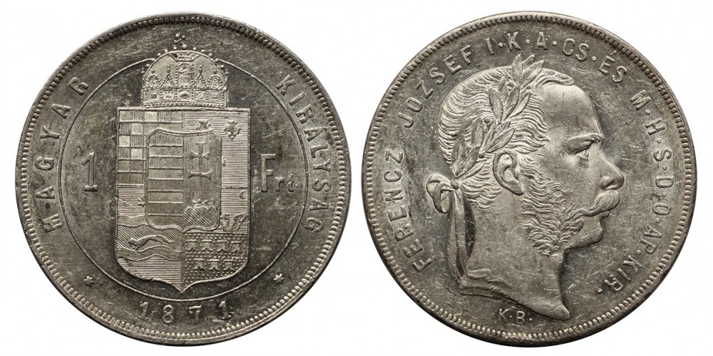Ferenc József 1 Forint 1871 KB