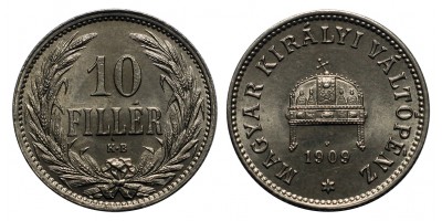 10 Fillér 1909 KB.