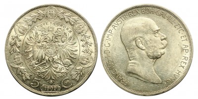 Austria 5 korona 1909 vjn.