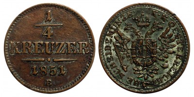 Ausztria 1/4 Krajcár 1851 A