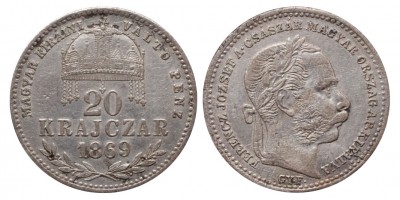 Ferenc József 20 krajcár 1869 Gyf