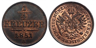 Ausztria 1/4 Krajcár 1851 A
