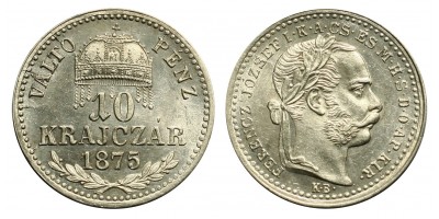 Ferenc József  10 krajcár 1875 KB VP R!