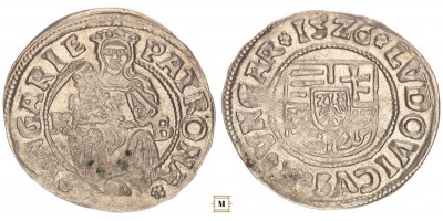 II. Lajos denár 1526 K-B EH 673