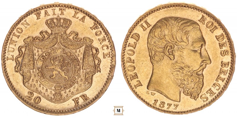 Belgium 20 frank 1877