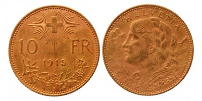 Svájc 10 frank 1915