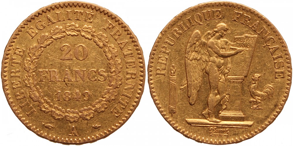 Franciaország 20 frank 1849 A