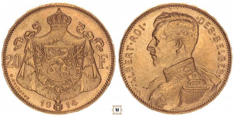 Belgium 20 frank 1914 Vallon