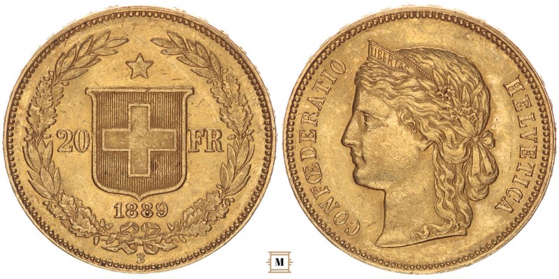 Svájc 20 frank 1889 B 