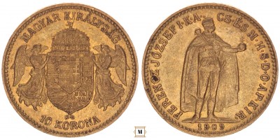Ferenc József 10 korona 1909 KB