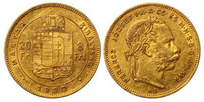 Ferenc József 8 Forint 1880 KB