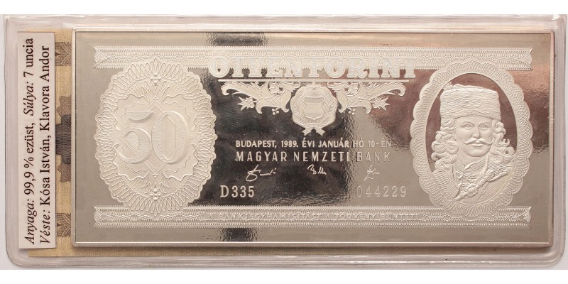 50 forint ezüst bankjegy 1989 BP