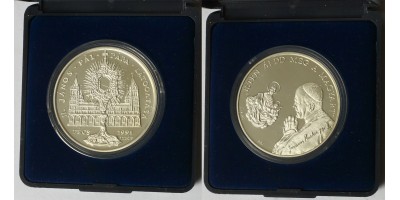 Pápalátogatás Pécs ezüst érem 1991