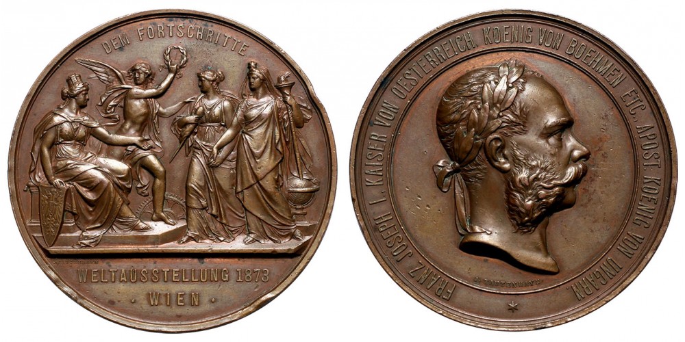 Bécsi világkiállítás 1873 bronz érem