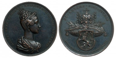 Maria Anna Augusta császárné prágai koronázására érem 1836