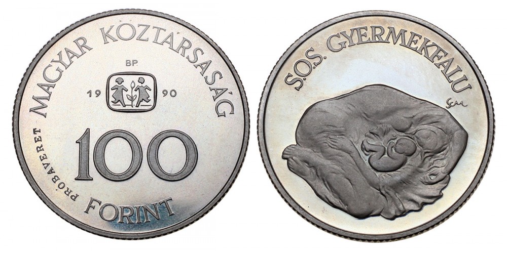 100 forint SOS gyermekfalu  1990 Probaveret
