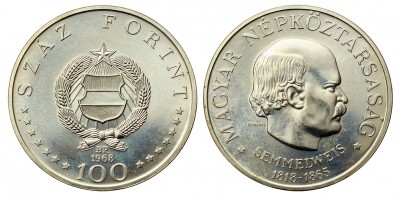 Semmelweis 50, 100 Forint 1968 BU