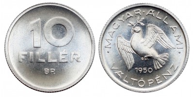 10 fillér 1950 Magyar Állami Váltópénz