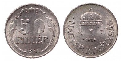 50 fillér 1938 BP