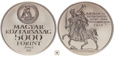 5000 Forint Rákóczi szabadságharc 2003 BU