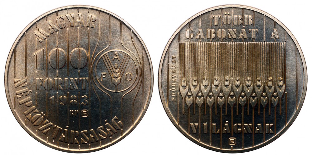 100 forint FAO II. 1983 Probaveret
