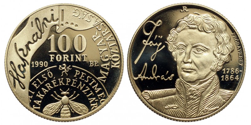 100 Forint Hazai Első Takarékpénztár 1990 Próbaveret