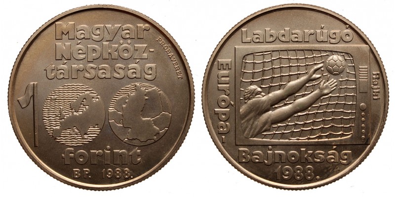 100 forint Labdarúgó EB 1988 próbaveret