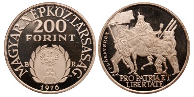 200 forint Rákóczi Ferenc 1976 PP Pénztervezet