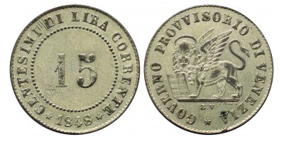 Velence 15 centesimi 1848 Z.V