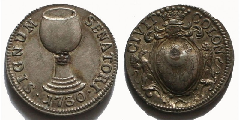 Németország Köln ezüst bárca 1730 R!