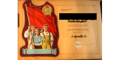 Sztahanovista jelvény adományozó 1953