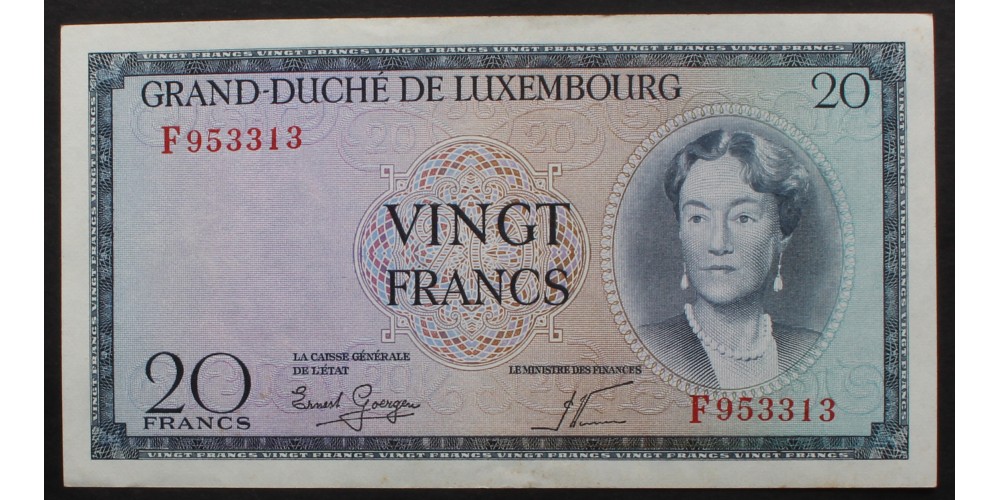 Luxemburg 20 frank (1957)