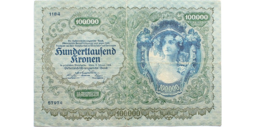 Ausztria 100000 korona 1922