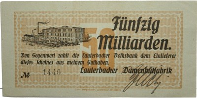 Németország Lauterbach 50 millárd márka én. (1923) R!
