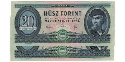 20 forint 1965 2db sorszámkövető